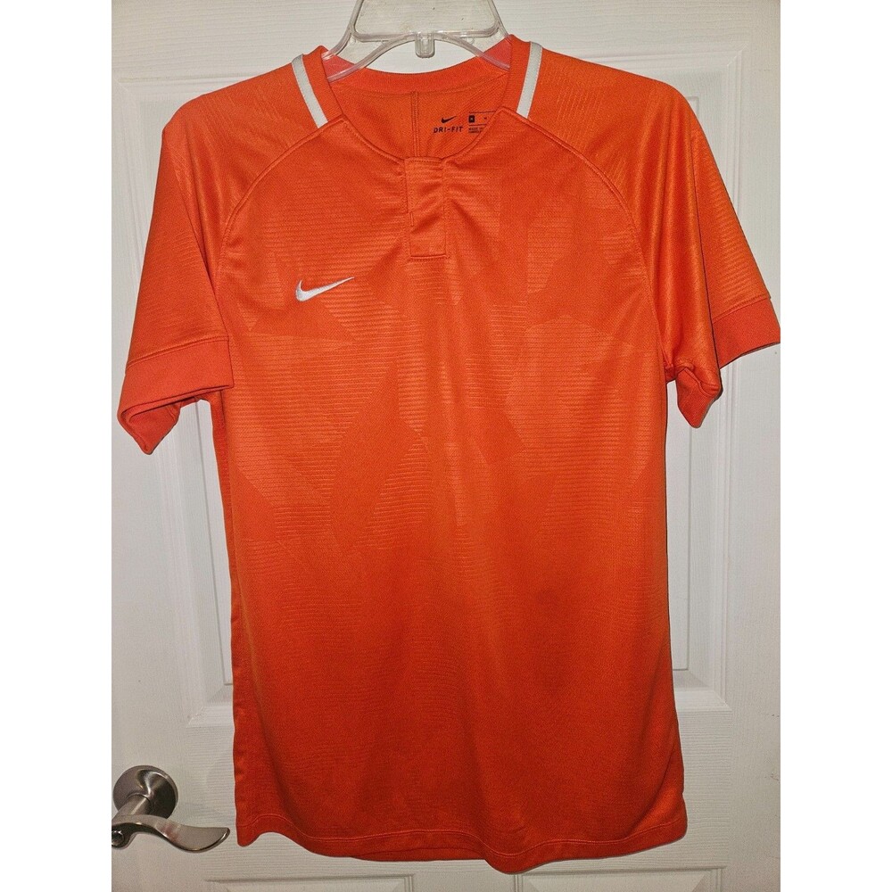 Women Medium Orange Nike Tennis Pickleball Soccer Dri-fit jersey shirt Activwear